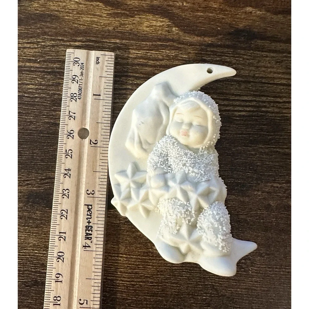 Vintage Dept 56 Snowbabies Lot Moon Stars Ornament Celebrate Hinged Box